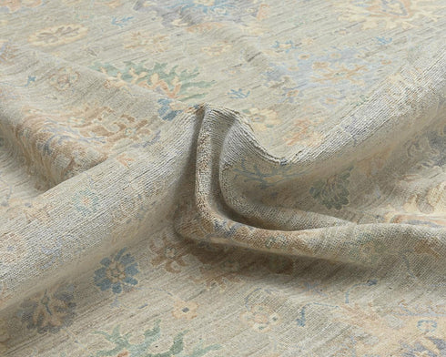 13x18 Zeigler Gray Afghan Hand Knotted Wool Area Rug